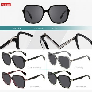 T1514S acetate material tac lenses polarized sunglasses men women