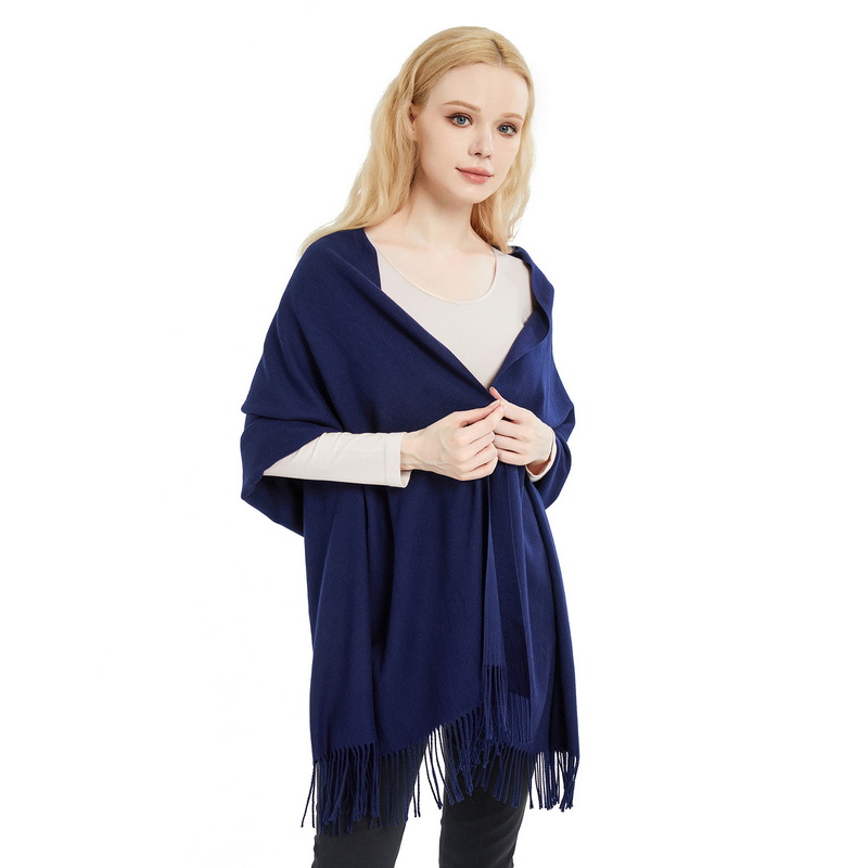 Wholesale Winter Warm and Super Soft Navy Blue Pashmina Shawls and Scarfs for Ladies