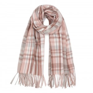 China Factory Wholesale Plaid Checked Long Scarf with Tassels for Women