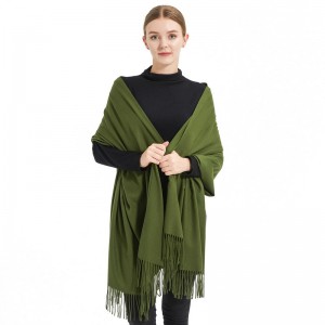 Custom Warm and Elegant Dark Green Pashmina Blanket Shawls Wraps for Women