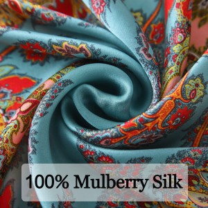 Wholesale fashion Printed Square bandana Women Scarves 100% Silk Hair Scarf