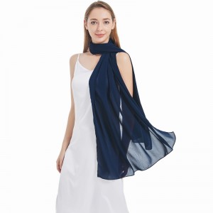 Wholesale Formal Elegant Navy Blue Chiffon Shawls Ladies Shawls and Wraps