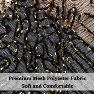 Custom Pretty Ladies Sequined Wedding Party Balck Gold Shawl and Wraps