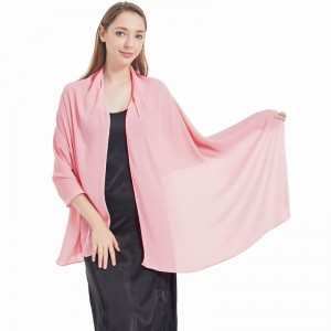 Stylish Oversize Long Spring Women Light Pink Chiffon Shawls and Scarves