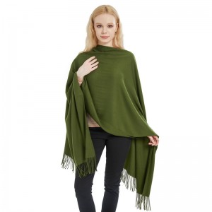 Custom Warm and Elegant Dark Green Pashmina Blanket Shawls Wraps for Women