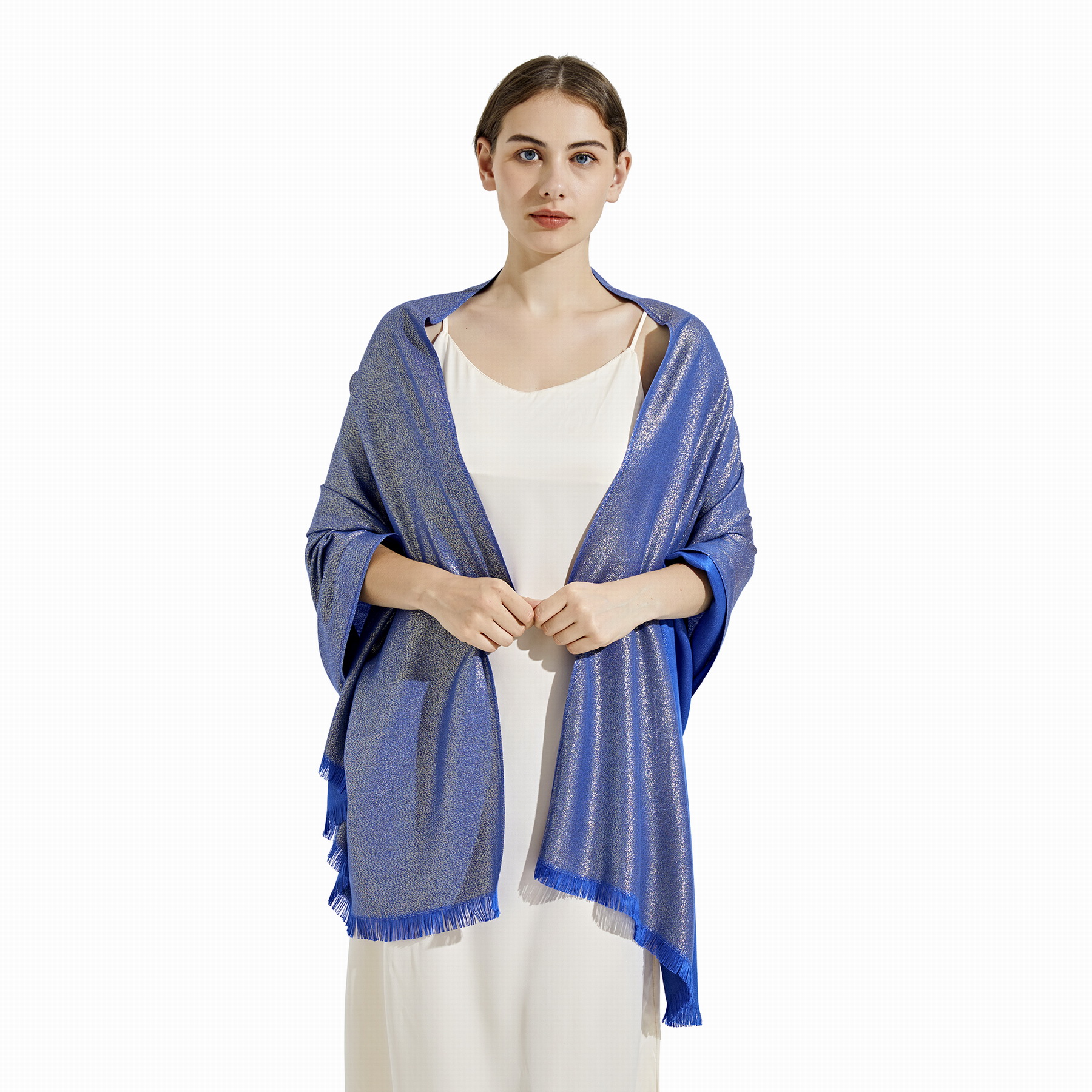 Elegant Sparkly Royal Blue Wedding Shawls and Scarf Wraps for Party Dresses