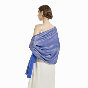 Elegant Sparkly Royal Blue Wedding Shawls and Scarf Wraps for Party Dresses