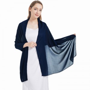 Wholesale Formal Elegant Navy Blue Chiffon Shawls Ladies Shawls and Wraps