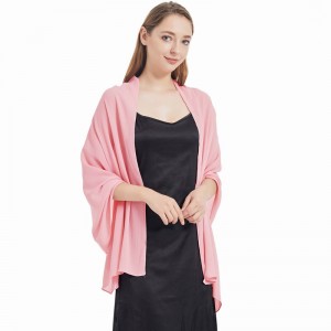 Stylish Oversize Long Spring Women Light Pink Chiffon Shawls and Scarves