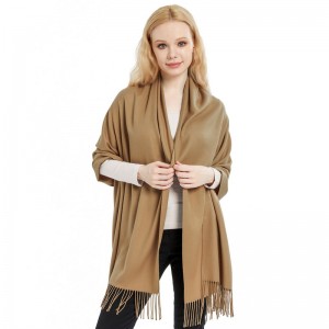 Spring Large Camel Cashmere Pashmina Blanket Scarves and Wraps for Women/Men