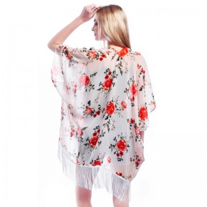 Chic summer chiffon Cover ups with Tassel China OEM Supplier