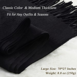 Spring Autumn Custom Black Pashmina Scarf Wraps for Ladies
