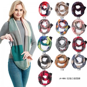 Wholesale Knitted Infinity Scarf with Pocket for Women