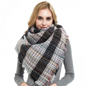 Good quality Plaid Scarf - Stylish Women’s Square Scarf with Tassel China Manufacturer – Iwell