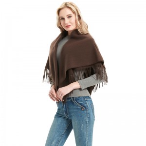 Winter Women’s Solid Color Square Scarf with Fringe China OEM Manufacturer