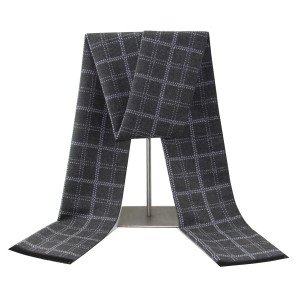 High quality wool blend scarves classic plaid warm and soft winter men scarf 30*180cm