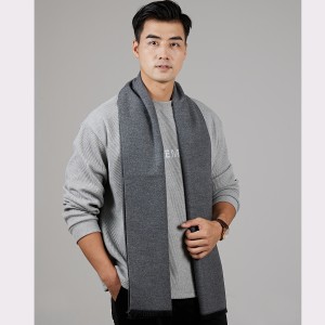 High quality wool blend plain warm cashmere feeling winter men scarf 30*180cms