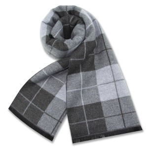 Winter Black plaid wool blend grey plaid scarf Winter warm man scarf 30 x 180CM