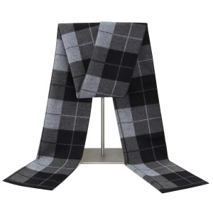 Winter Black plaid wool blend grey plaid scarf Winter warm man scarf 30 x 180CM