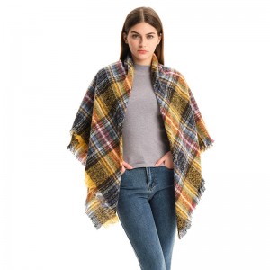 Trendy Checked Square Scarf for Womens China OEM Factory