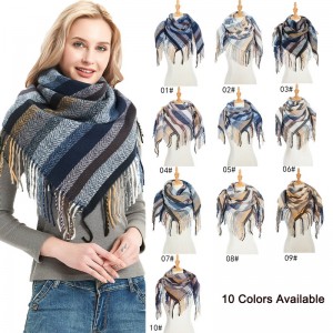 Wholesale Striped print Square Neck Scarf for Ladies China Manufacturer