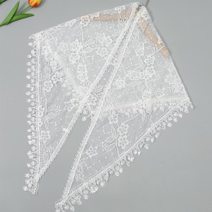 Summer Thin Solid Color Triangular Scarf with Fringe China Manufacturer