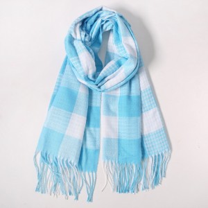 Wholesale Tartan Checked Long Scarf with tassel for Ladies China Factory