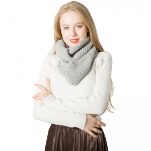 OEM Customized Infinity Circle Loop Scarf - Super Warm Pure Color Loop Knit Scarf for Women  – Iwell