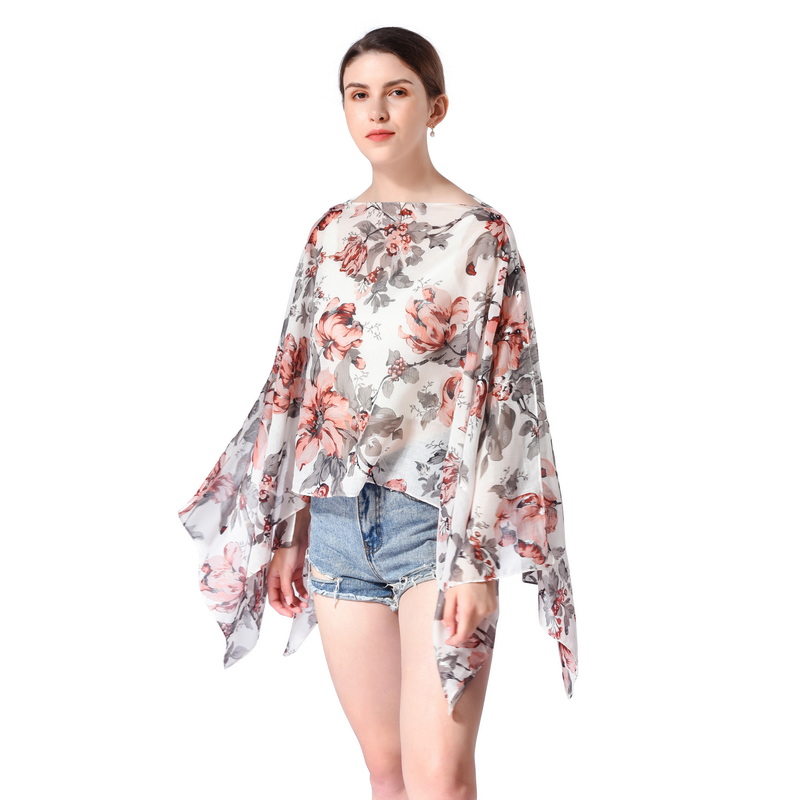 Summer Beach Floral Print Kimono with Buttons China Manufacturer