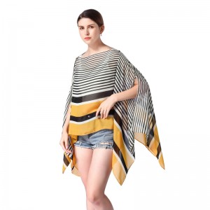 Wholesale Summer Striped Pattern Poncho Shawl for Women