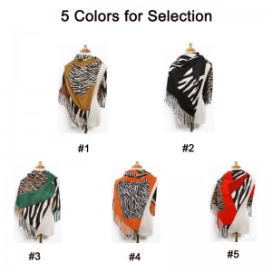 Winter Thick Leopard Print Long Scarf with Fringe China OEM Factory