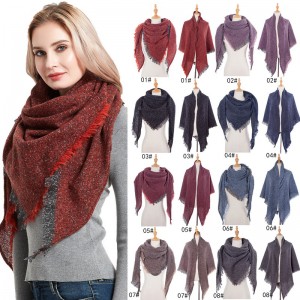 Fashion Pure Color Winter Triangular Scarf for Ladies