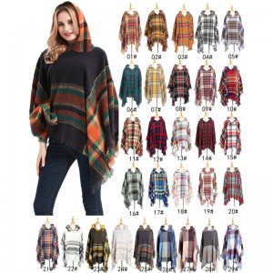 Hot Sale Thick Ladies Hooded Poncho Shawl Cape China Factory