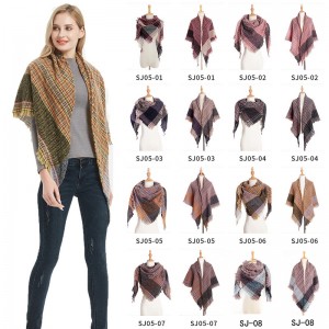 Wholesale Warm Triangular Scarf with Fringe for Ladies