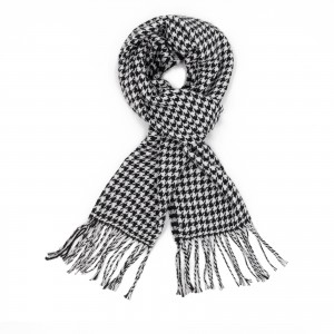 Wholesale High Quality 35cm Width Winter Warm Soft Plaid Long Men Scarf with Tassels