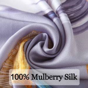 100% Silk 53*53cm Wholesale Custom Fashion Design Printed Silk Scarf