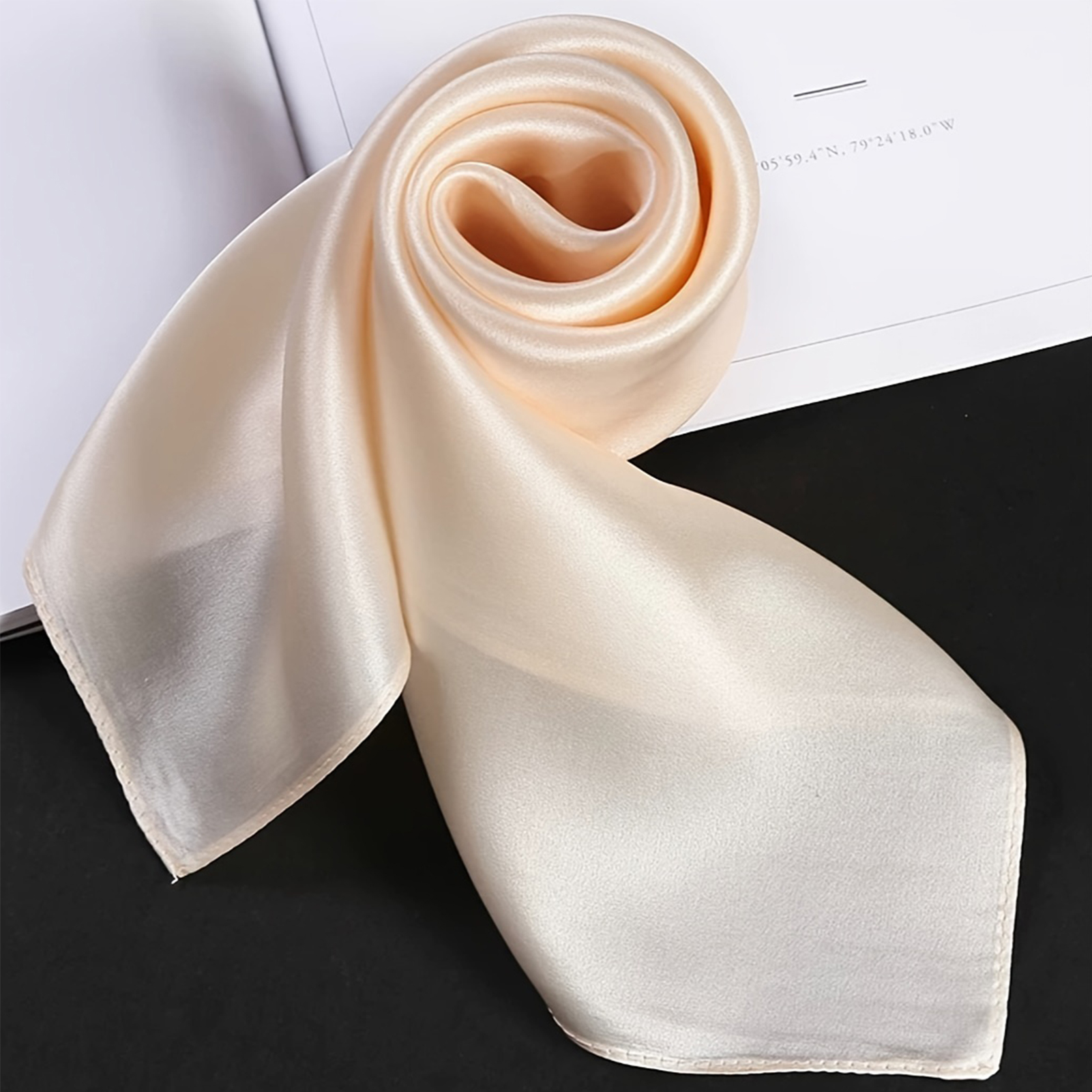 Classic Hot Selling Plain Color 100% Pure Silk Square Scarves for Lady