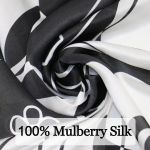 27In Logo custom 100% Silk Printing Designer Foulard Square Silk Scarves