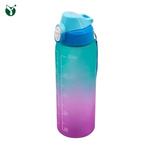China Best Sports Travel Water Bottle Company - Fitness Plastic Gym Sports Motivational Water Bottle – Younghome