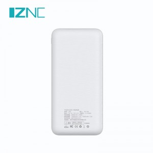 Z22 White portable charger led digital display 20000mAh Mobile Phone Dual USB Power Bank
