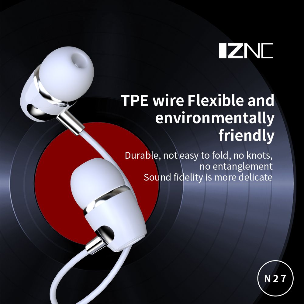 China N27 Most Comfortable sports Earphone 3.5mm Wired Earbuds
