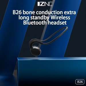 B26 Sports over the ear true wireless earbuds tws Bone conduction Bluetooth earphone for Running