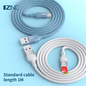 66w mobile phone 6A fast charging micro usb type c and lightning Soft Power USB Data cable for iphone 1m for huawei xiaomi