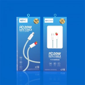 C118 20w pd fast charging cable usb c quick charge 3.0 to iphone charger cable suppliers