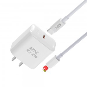 USB C 35W GaN Teknologio vojaĝo Rapida superrapida Ŝargilo Tipo c haveno 20w telefona ŝargilo Rapida Ŝargado