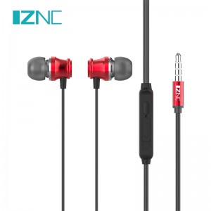 N01/N38 Fashion design metal case 3.5mm wired earphones in-ear earbuds with microphone for android