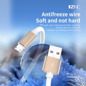 TPE Fast charger cable 5A usb to micro usb charger cord type c and lightning with aluminum alloy shell