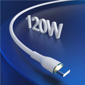 OEM 1M/2M/3M PD 3A 6A type c phone cable fast charging to 120w type c or 30w lightning soft silicone cable