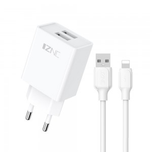 I25 Dual-Port 2.4A mobile phones USB Wall Charger for Smart phones chargeur