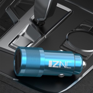 i71 metal 40W flash fast charging Dual port metal portable usb car battery charger adapters